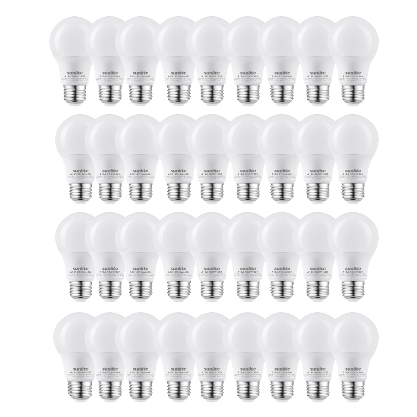 Sunlite LED A19 Light Bulb, 9 Watts, 800Lmn 48 Pack