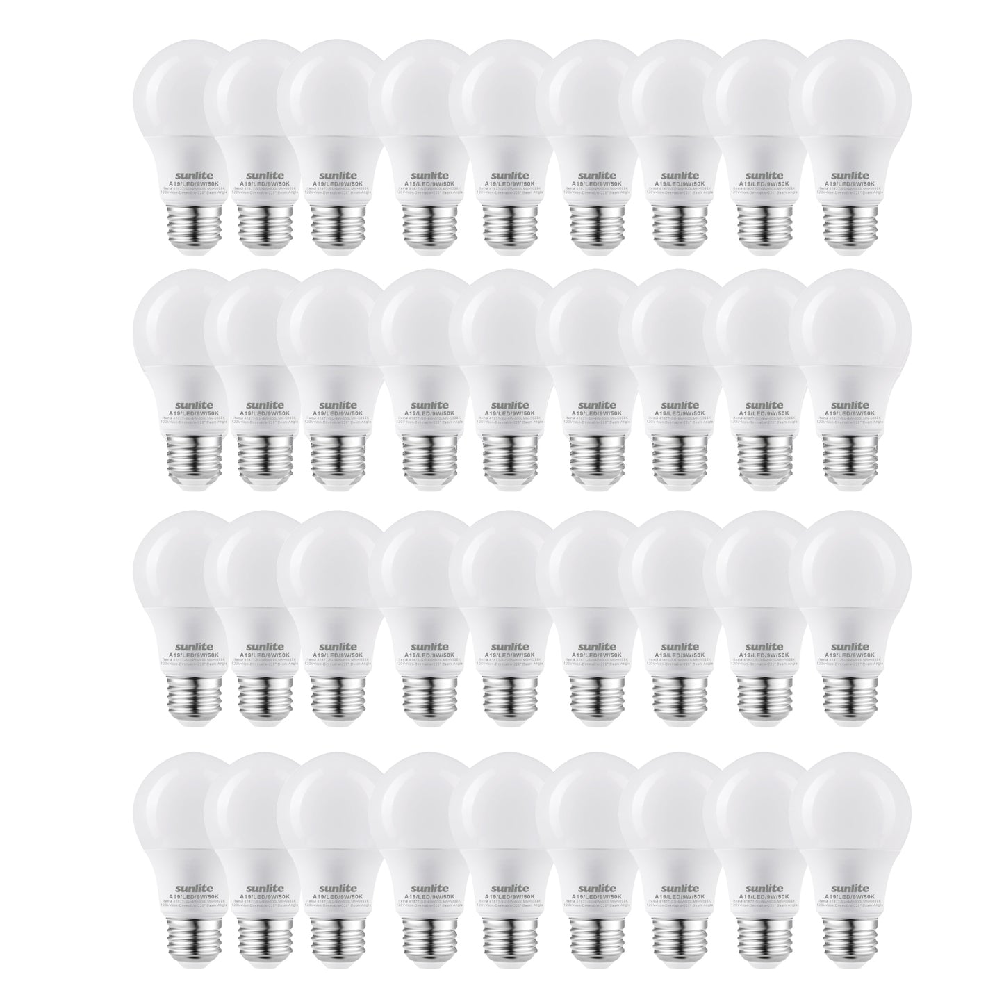 Sunlite LED A19 Light Bulb, 9 Watts, 800Lmn 48 Pack