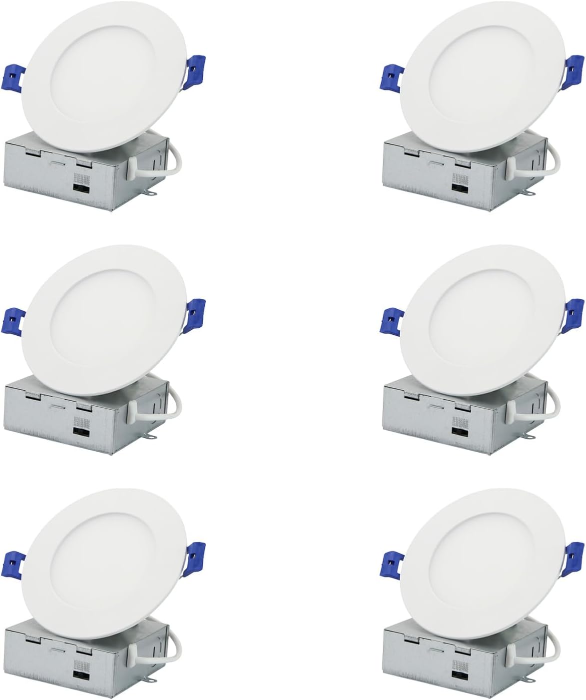 Sunlite LED 4" Round Recessed Slim Downlight Fixture, 12 Watts, 700 Lumens, 5 CCT Switch, 90 CRI, Dimmable, Title-24 Compliant