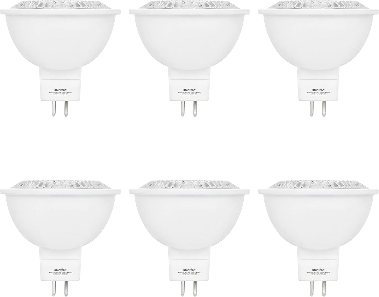 Sunlite LED MR16 Reflector Spotlight Bulb, 7 Watts (50W Halogen Bulb EQ) 12V, 500 LM, 90 CRI, GU5.3 Bi-Pin Base, Dimmable, Title-20 Compliant, UL Listed, Energy Star