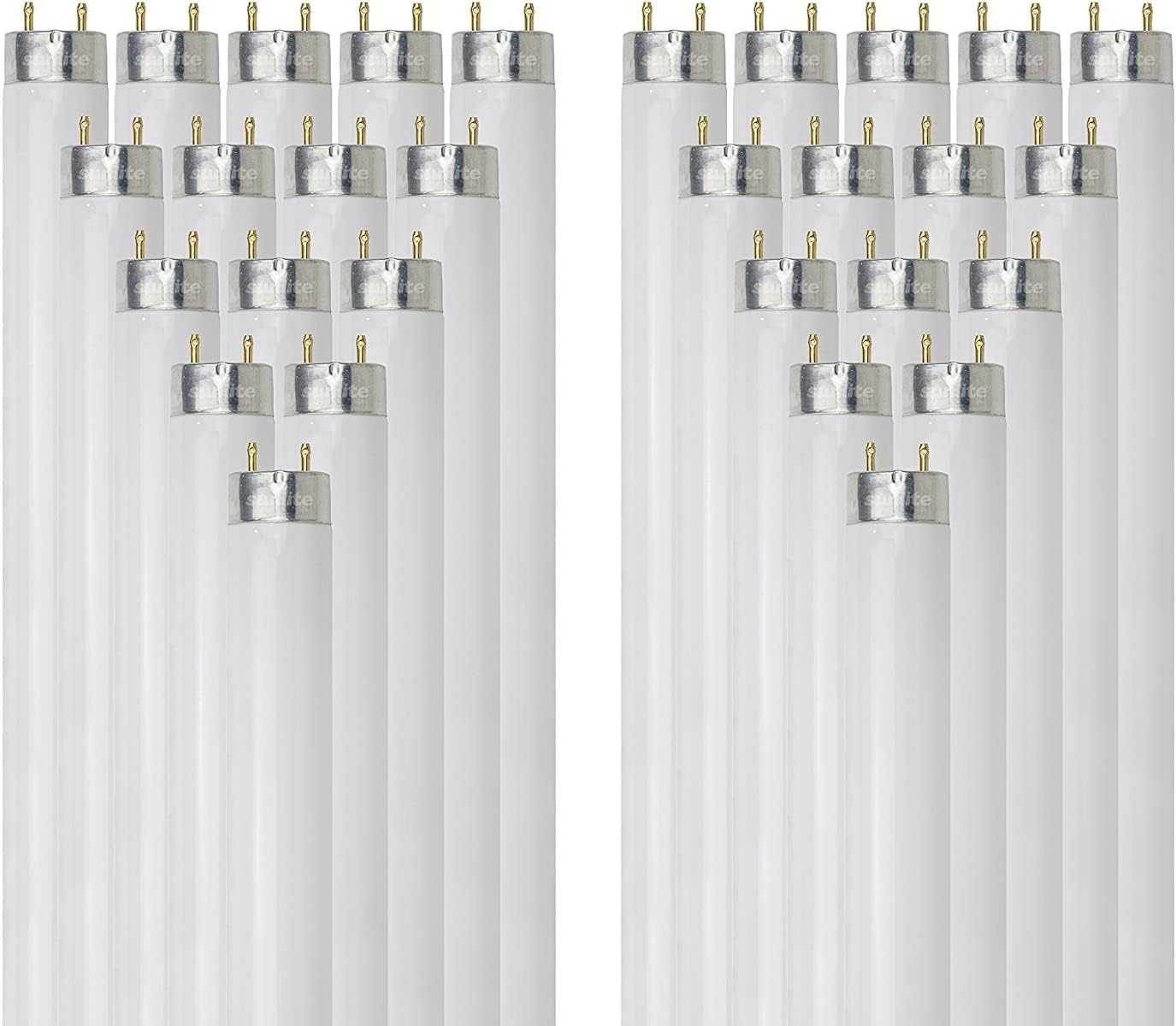 Sunlite T8 Linear Fluorescent Lamp, 32 Watts, 3050 Lumens, F32T8/SP841, Medium G13 Bi Pin Base, High Performance Straight Tube, 30 Pack
