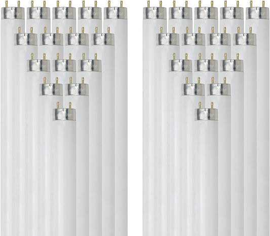 Sunlite T8 Linear Fluorescent Lamp, 32 Watts, 3050 Lumens, F32T8/SP841, Medium G13 Bi Pin Base, High Performance Straight Tube, 30 Pack