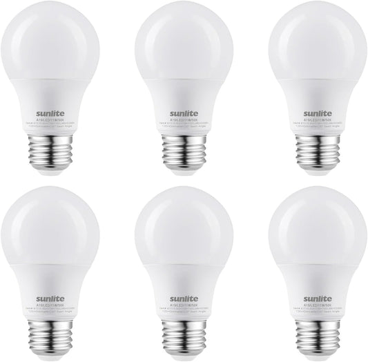 Sunlite LED A19 Light Bulb, 120V, Dimmable, Medium E26 Base, Energy Star, 90 CRI, 230 Degree Beam Angle, UL Listed, Title-20 Compliant