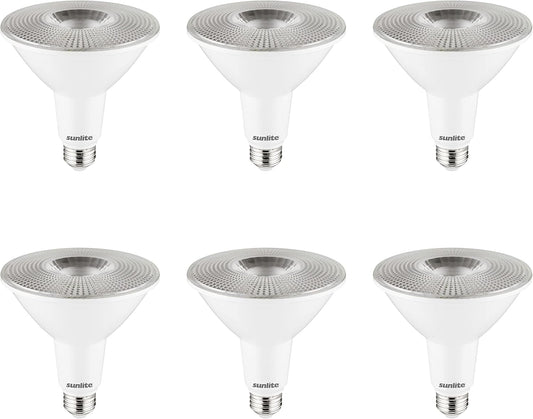 Sunlite LED PAR38 Long Neck Spotlight Bulb, 15 Watt, 1200 Lm, 40° Flood Beam, E26 Base, 90 CRI, Dimmable, T20/T24/CEC & UL
