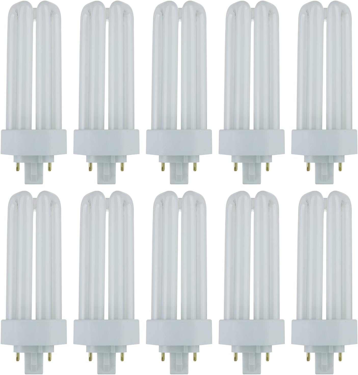 Sunlite PLT26/E/SP Compact Fluorescent Plug-in PLT 4-Pin Triple Tube, 26 Watts, 4-Pin GX24q3 Base, 1800 Lumens, 10 Pack