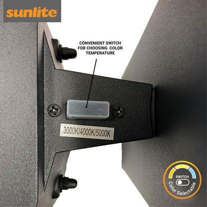 Sunlite LED 10 Inch Up & Down Square Wall Sconce, 24Watts (100W Equivalent)